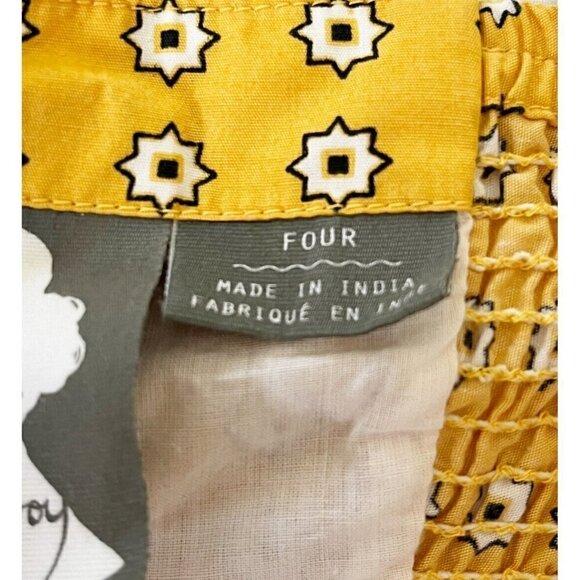 Anthropologie Girls From Savoy Yellow Bandana Strapless Dress Womens size 4 - Picture 6 of 11